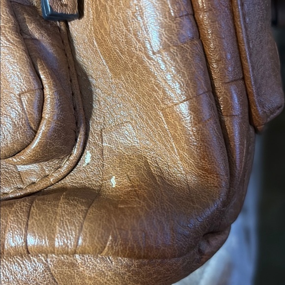 Steve Madden Brown Glossy Backpack Practical Design - Picture 14 of 16